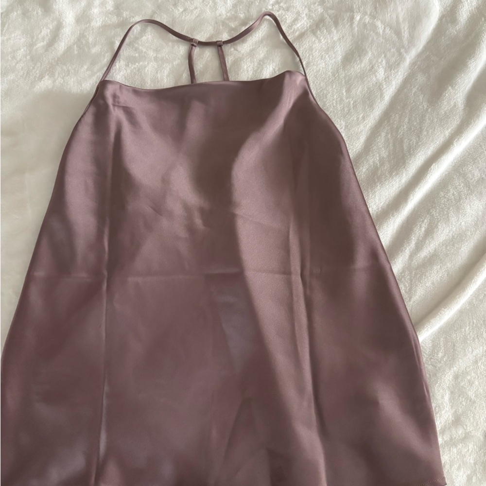 Brown Satin Tank Top size small